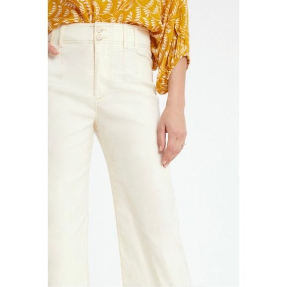 NWOT by Anthropologie Emma Coastal Minimalist Classic Wide Leg Ankle Crop Pants - Picture 2 of 14